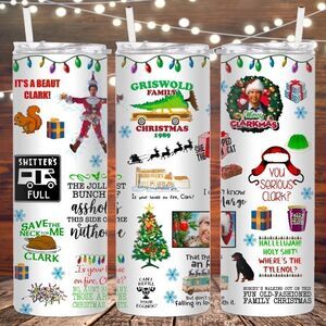 Griswold Christmas 20 fl oz metal skinny tumbler